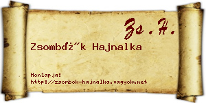 Zsombók Hajnalka névjegykártya
